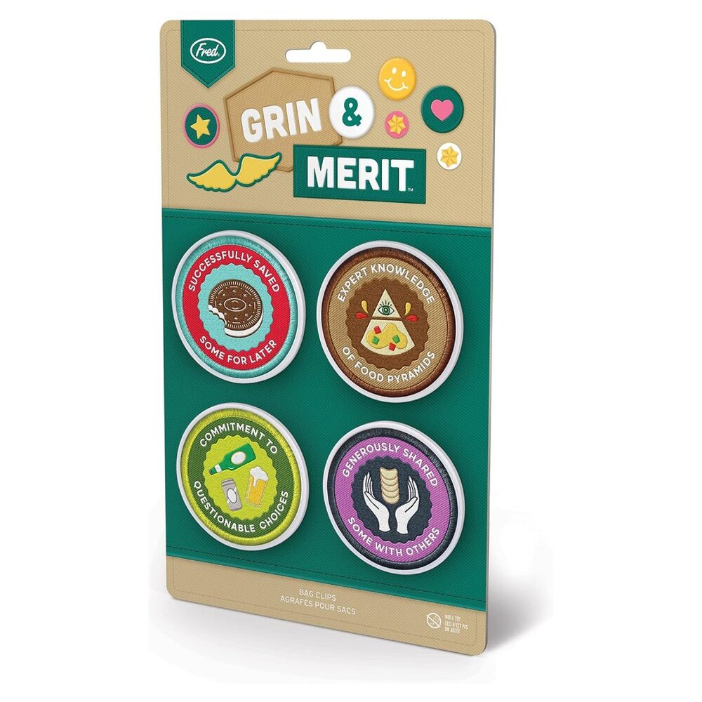 LOT of 2 GENUINE FRED Grin and Merit Bag Clips (8 clips total) Scout Inspired